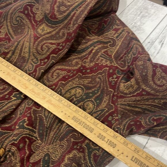 Liz Sport Jacket Womens Large Paisley Business Casual Vintage Blazer Trench - Picture 7 of 8